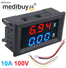 10A 100V LED Digitalanzeige Volt Strom Spannungsmesser Voltmeter Amperemeter Neu