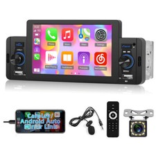 5" Autoradio 1Din Apple Carplay Android Auto Touchscreen Navi Bluetooth + Kamera
