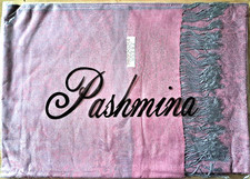 Pashmina Schal, 30% Seide; A66; aubergine-grau; neu! Topqualität!