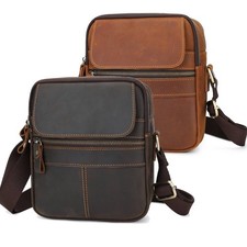 Vintage Herren Schultertasche Echt Leder Umhängetasche Arbeit Reisen Ledertasche