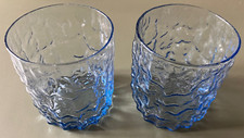 &Klevering Glas Trunk (Baumstamm) blau 2 Stück - Ø 8 x H 9 cm - ca. 300 ml