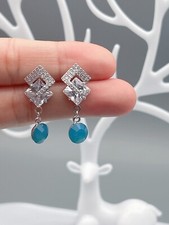 Elegante geometrische Ohrringe mit funkelnden Swarovski® Kristalle Geschenk Neu