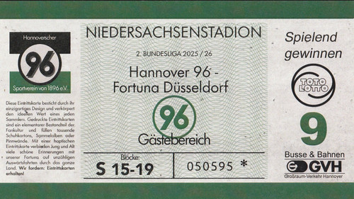 Ticket hannover fortuna - 96,