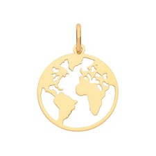 Gold Weltkarte Kugel Anhänger