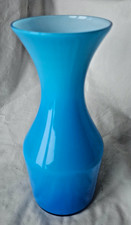 Skandinavische blaue Alerfors gefasste Kunstglasvase, um Mid Century Modern