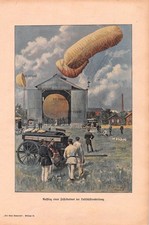 Fesselballon Luftschiffer-Abteilung - 1901 - Historischer Kunstdruck ~19x28cm