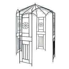 Metall Pavillon Rosenbogen Rankhilfe Rankgitter Pergola Torbogen Garten schwarz