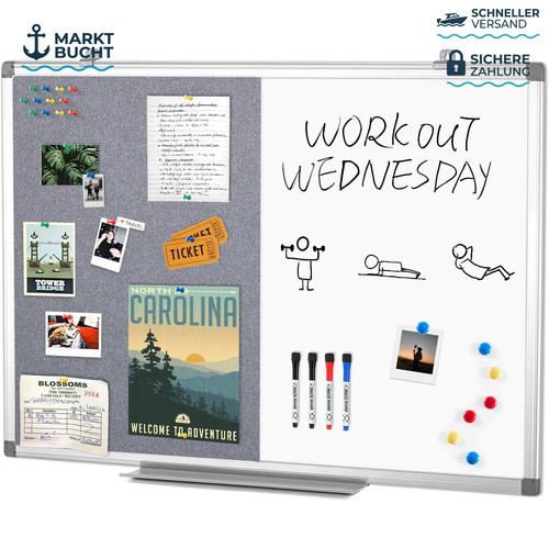 Filz pinnwand mit whiteboard - pinnwand,