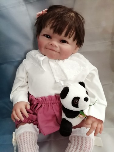 Grinsende reborn baby - grinsende, puppe