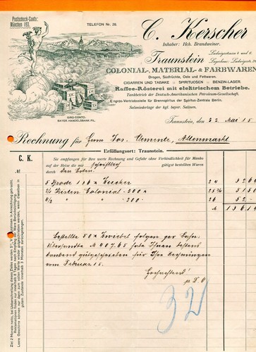 Rechnung 1915 kerscher - rechnung,