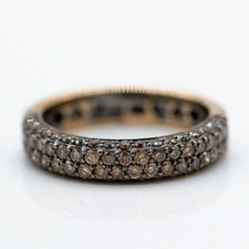 Ring 750/18K Weißgold Diamanten ca. 1ct Champagner/X Gr. 55