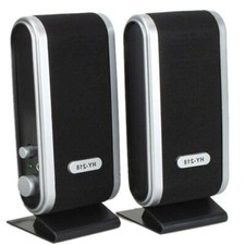 Kompakt Mini Stereo PC Lautsprecher USB 2.0 Paar Boxen Computer Laptop Schwarz