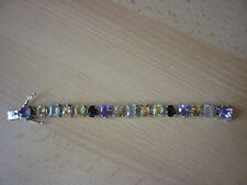 Harry Ivens 925 Silber Armkette Armband bunte Edelsteine