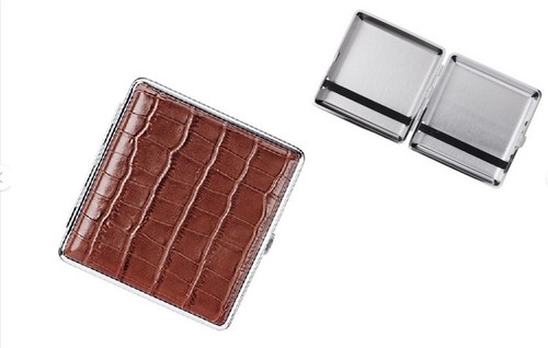Echtes leder zigaretten etui - leder,