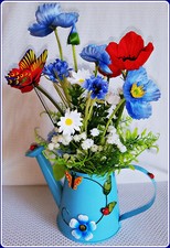 Feldstrauß Kunstblumen Mohn