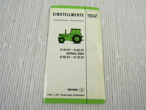 Deutz d4007 d6207 - deutz, intrac