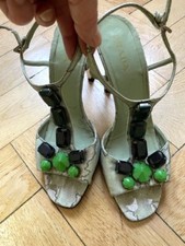 Silberne prada highheels mit - prada,