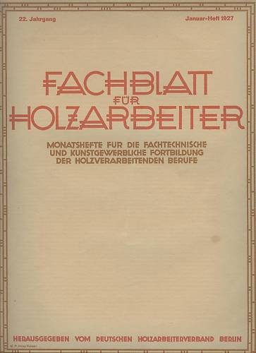 Fachblatt holzarbeiter 1927 - holzarbeiter,