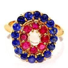 Ring Gold Saphir Rubin 2.0ct