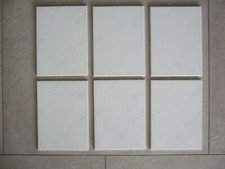 6 Fliesen 15x20 cm weiß-grau marmoriert matt NEU 80er- 90er-Jahre