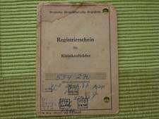 DDR Simson, KR 51/1, 1972, Betriebserlaubnis, Zulassung, Registrierschein