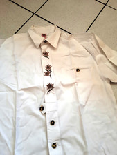 Herren Trachtenhemd  Edelweiß-Stickerei, Gr. 39