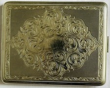 Schönes altes Zigaretten Etui 20er/30er Jahre Art Deco fein ziseliert ohne MG