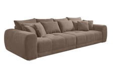 Big-Sofa XXL 306 cm Federkern Lounge Couch mit Bezug aus Cord in Braun Taupe