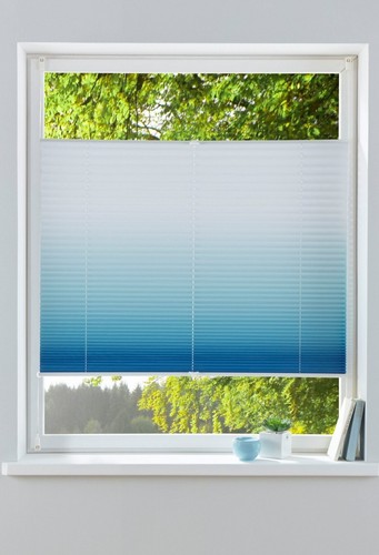 Klemmfix plissee blau weiß - plissee, blau-weiß