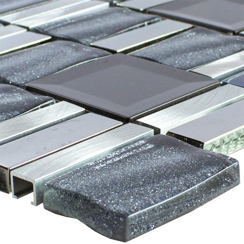 Glas aluminium metall mosaik - glas,