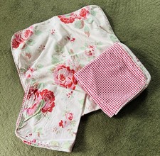 DIE SPIEGELBURG Set 3 Wende-Kissenhüllen - Dekokissen - Rosen Kariert 46 x 46 cm