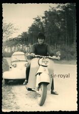 Messerschmitt Kabinenroller und Piaggio Vespa - Wolgast DDR 1950er - Foto 7x10cm