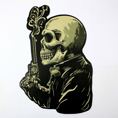 Biker smoking skull gun - smoking,