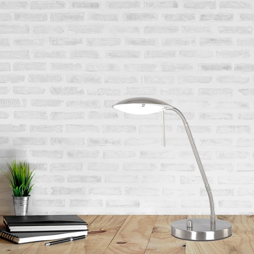 Stahlfarbene tischlampe biron - tischlampe,