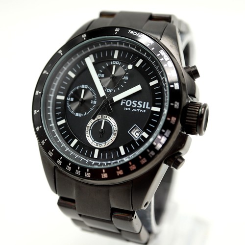 Fossil decker mens black 42mm - mens,