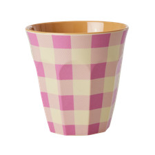 Rice Melamin Becher Medium Pink mit Streifen Muster