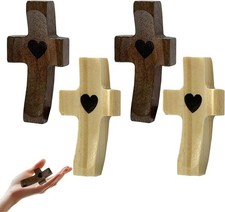 4 Stück Geschnitzte Holzkreuz