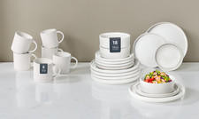 Kombiservice Ylvii 24 tlg reactive white Geschirr Tafelservice Kaffeeservice