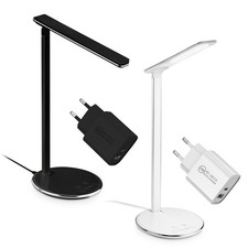 LED Tischleuchte Tischlampe USB Schreibtischlampe Schreibtischleuchte Qi Charger
