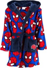 Spiderman Kinder Jungen Bademantel mit Kapuze Morgenmantel