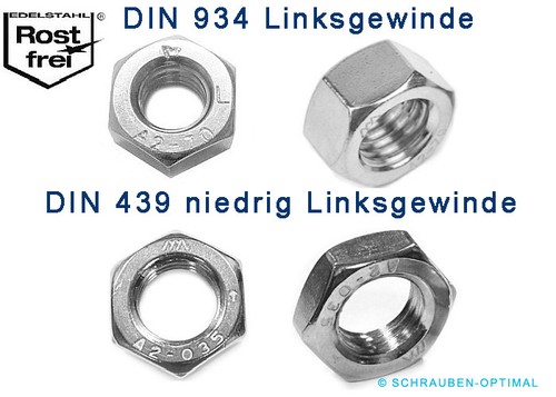 Linksgewinde sechskantmutter - linksgewinde,