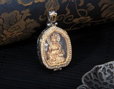 N27 Anhänger Gott des Reichtums buddhistisch Sterling Silber 925