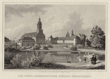 Wiesentheid Original Stahlstich Poppel 1846