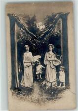 39414772 - M Frauen Kinder Laier Buchstabenkarte 1905 Gebrauchsspuren