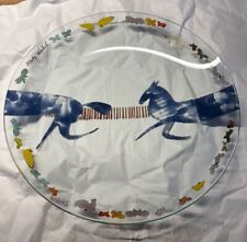 Seltener großer Glasteller / Schale Rosenthal Studio-Line Andy Warhol Blue Horse