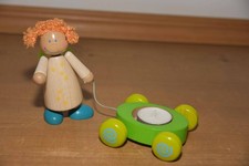 HABA Holzengel mit Wagen, handbemalt, Wagen mit Rundung für ein Teelicht