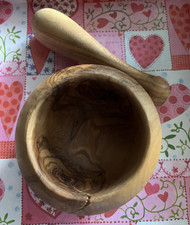 Mörser mit stößel holz - mörser,