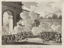 Kupferstich Französische Revolution Tod Nancy Schlacht Militär Waffen - 19. Jh.