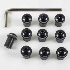 10 Stk. Alu Windschild Schrauben schwarz