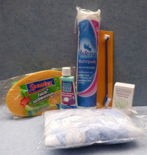 27812. Satessa Wattepads + Fleckenteufel + Seife + Spontex + Staubbezüge + Bürst